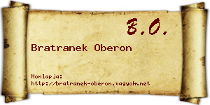 Bratranek Oberon névjegykártya